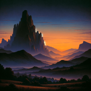 C:\Users\Наталочка\Desktop\DALL·E 2024-02-29 21.04.44 - Illustrate a serene and poetic landscape inspired by Taras Shevchenko's poem. The scene unfolds as the sun sets behind towering mountains, casting a w.png